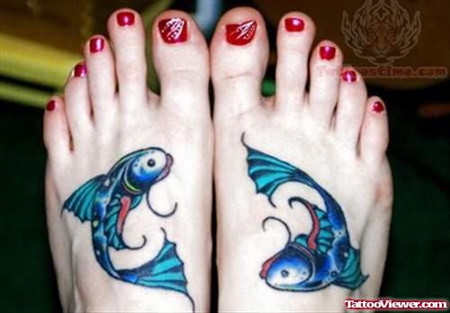 Very Beautiful Pisces Design on Feet