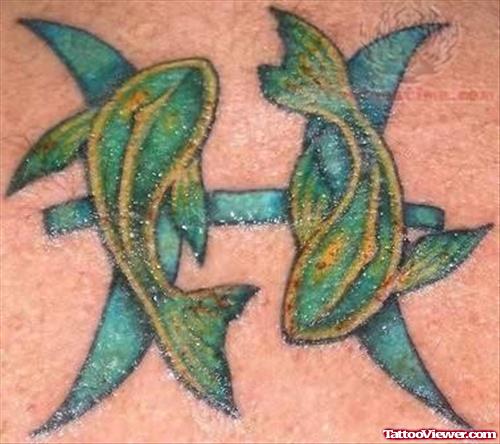 Stylish & Colorful Pisces Tattoo