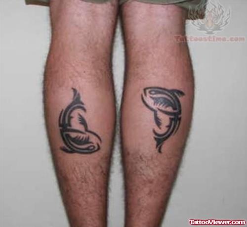 Pisces Tattoo Symbol on Legs