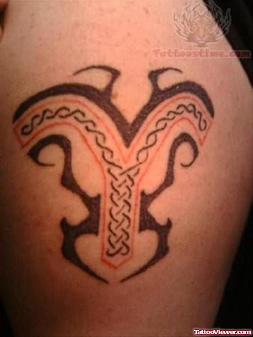 Creative Aries Symbol Tattoo