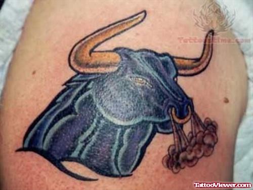 Angry Bull Design on Arm
