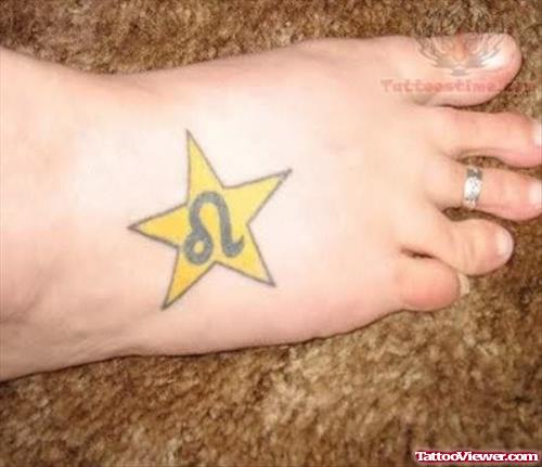 Leo Tattoo Design on Foot