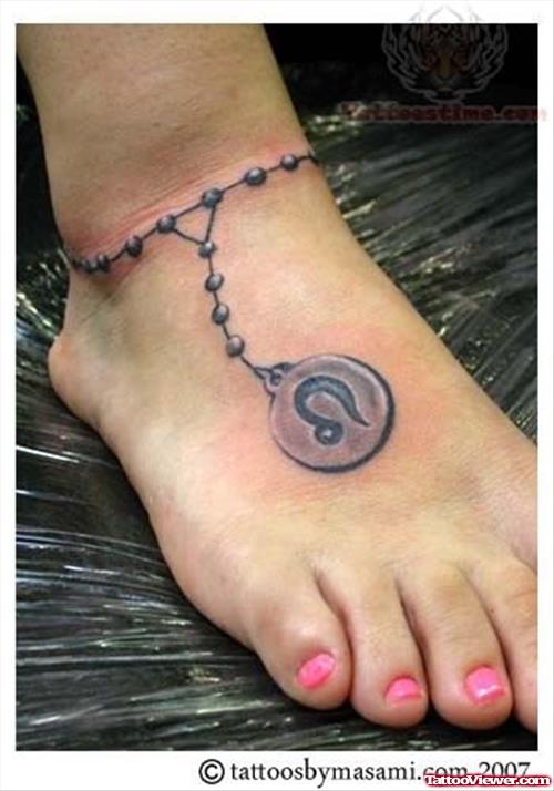 Cancer Zodiac Tattoo On Foot