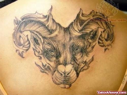 Aries Sign Tattoo on Back