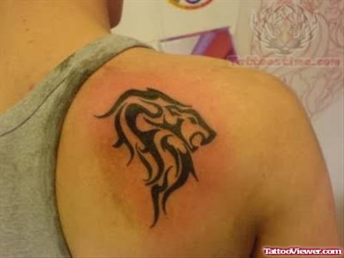 Lep Zodiac Tattoo On Back Shoulder