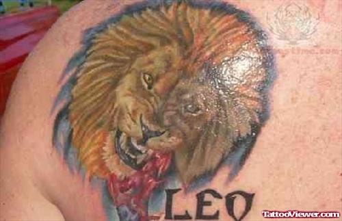 Zodiac Tattoo On Back Shoulder