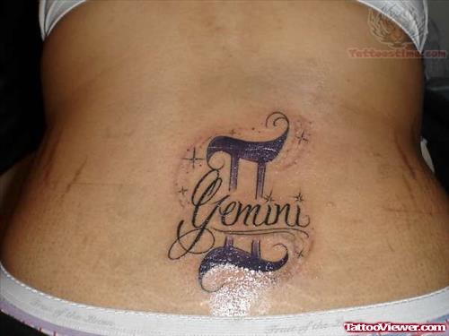 Gemini Tattoo On Lower Back