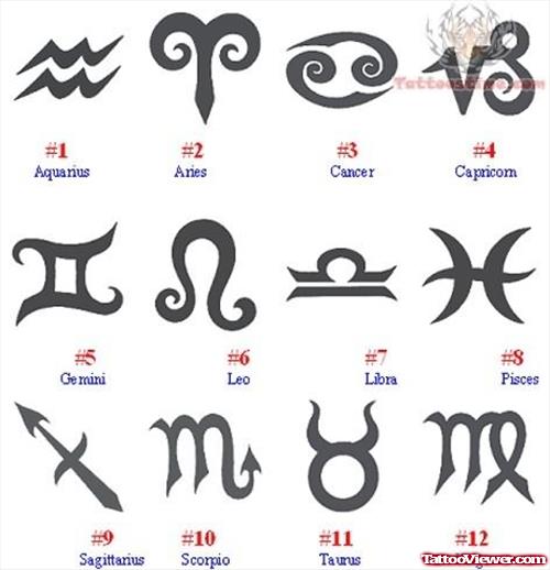 Zodiac Sign Tattoo Gallery
