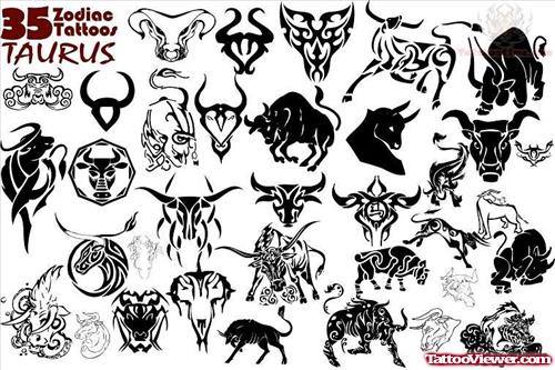 Taurus Zodiac Tattoo Designs Ideas