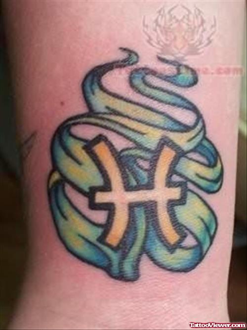 Colorful Pisces Tattoo