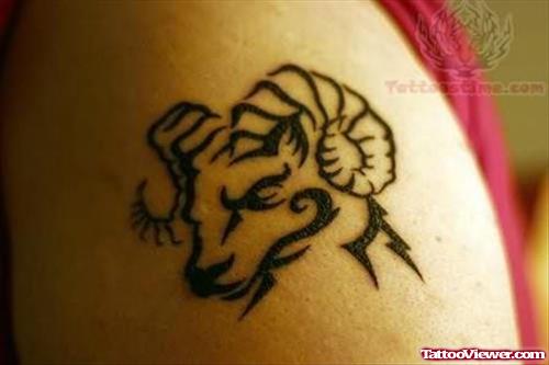 Stylish Aries Tattoo