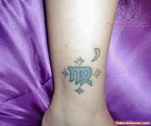 Virgo Tattoo Design on Leg