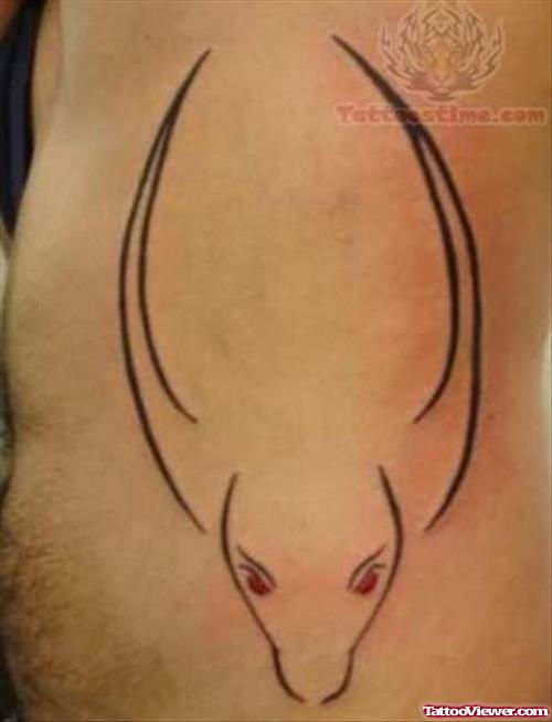 Bull Tattoo on Lower Back
