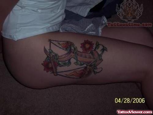 Beautiful Zodiac Tattoo On Thigh