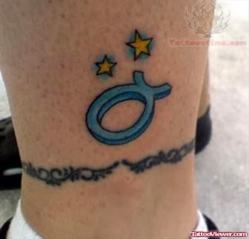 Taurus Symbol Tattoo Design on Leg