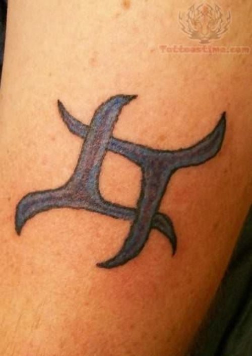 Creative Gemini - Zodiac  Symbol Tattoo