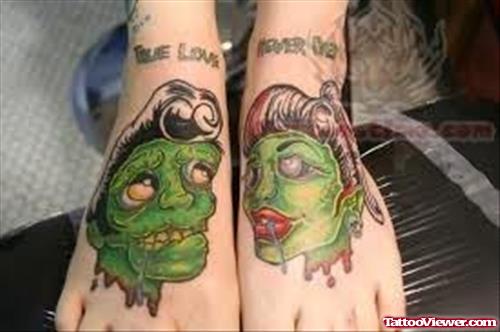 Zombie Tattoos On Feet