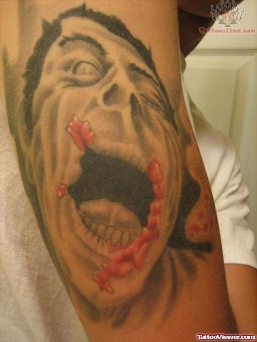 Zombie Large Face Tattoo