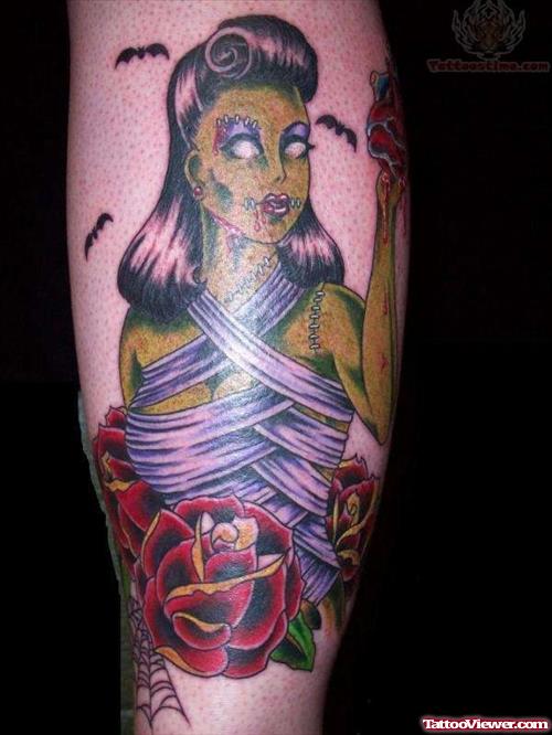 Zombie Girl Tattoo Design