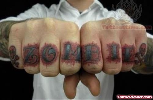 Zombie Tattoos On Fingers