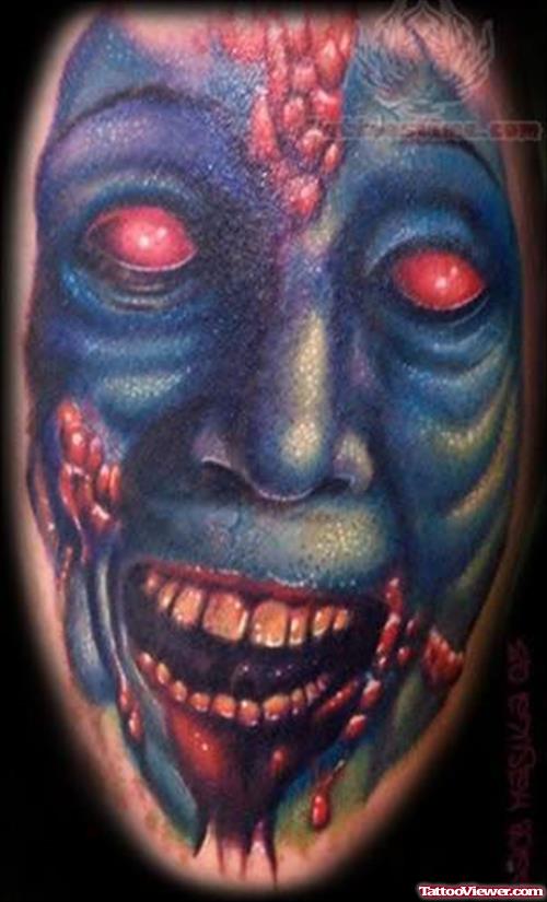 Blue Zombie Tattoo