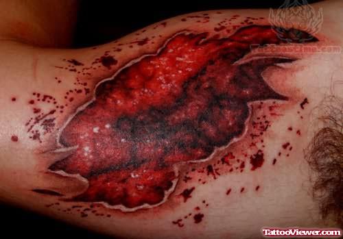Zombie Tattoo Design On Muscles