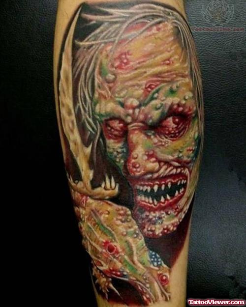 Zombie Suugar Skull Tattoo