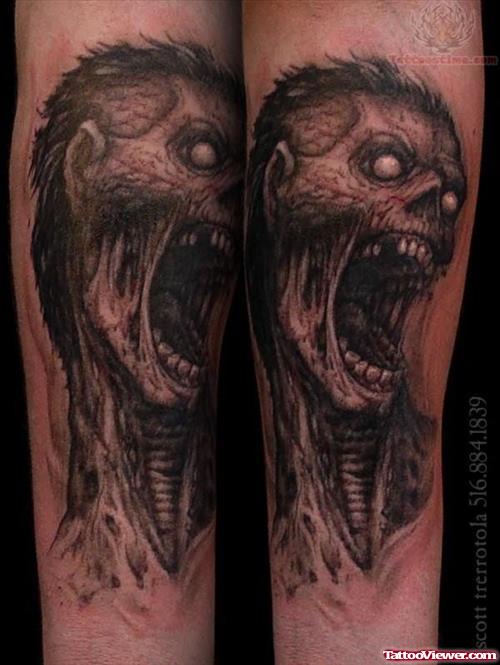 Angry Zombie Tattoo