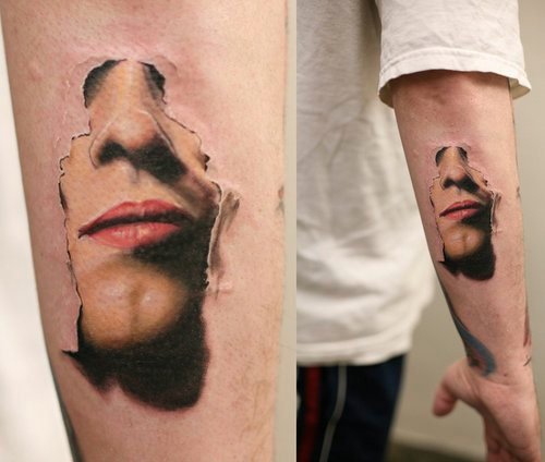 Guy Face 3D Tattoo