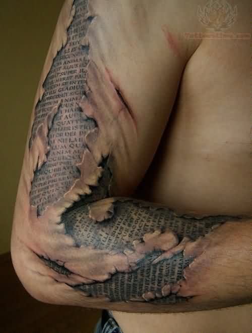 3D Tattoo On Men Right Sleeve