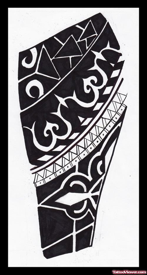 African Tribal Sleeve Tattoo Design