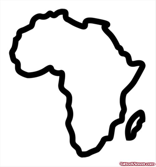 Outline African Map Tattoo Design