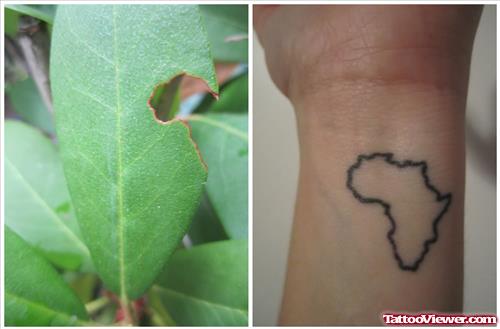 African Map Tattoo On Wrist