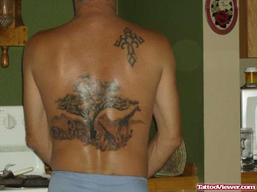 Back Body African Tattoo For Men