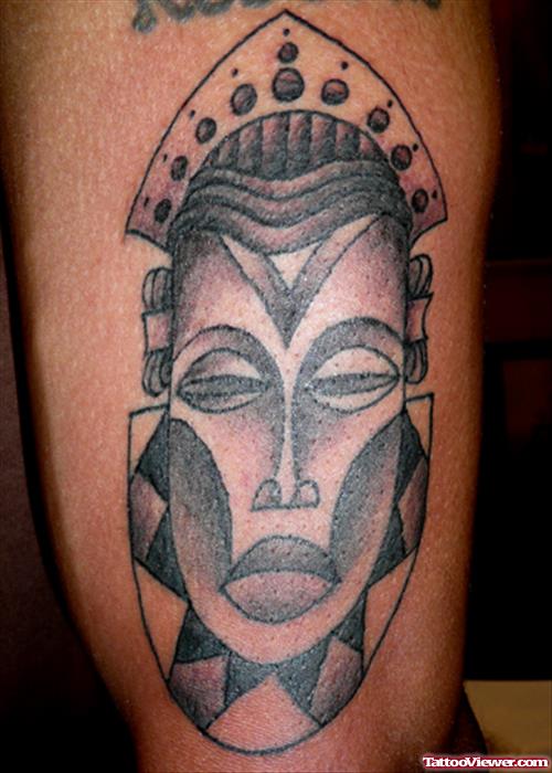 Simple African Mask Tattoo