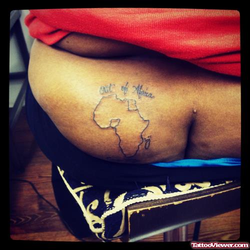 Lowerback African Map Tattoo