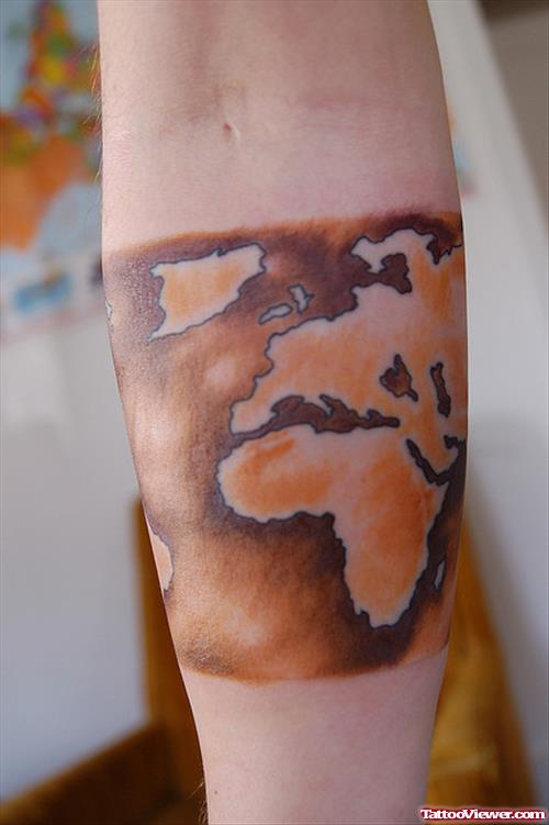 Beautiful African Map Tattoo On Arm