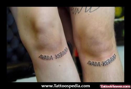 African Names Tattoos On Knee