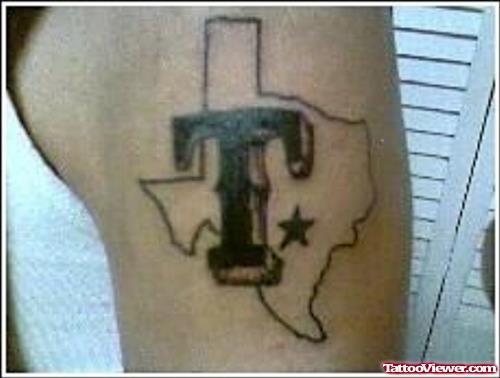 American African Texas Map Tattoo