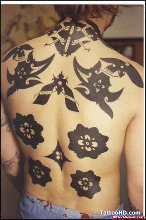 Black African Tattoo On Back