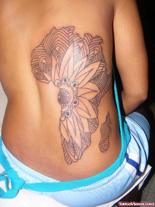 African Map Tattoo On Back