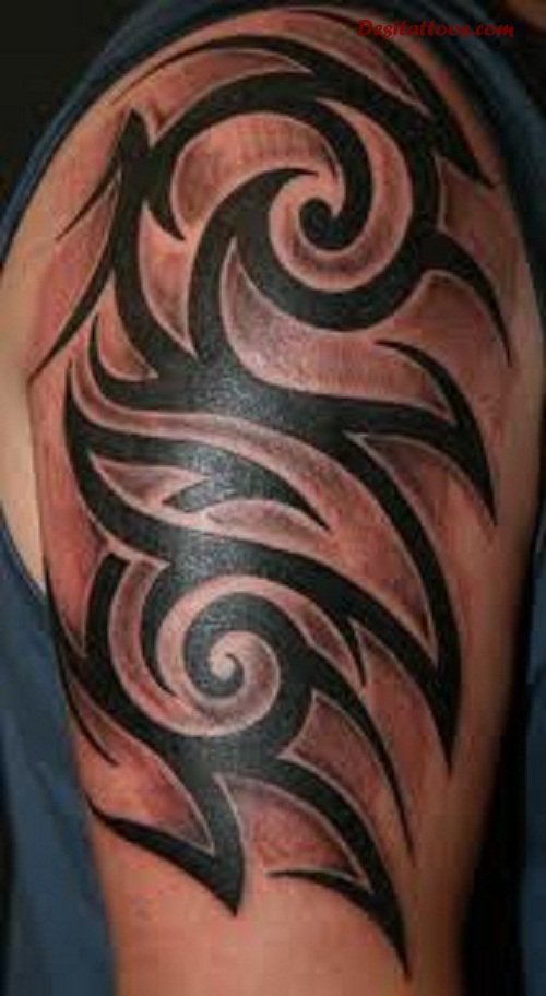Tribal African Tattoo On Half Sleeve