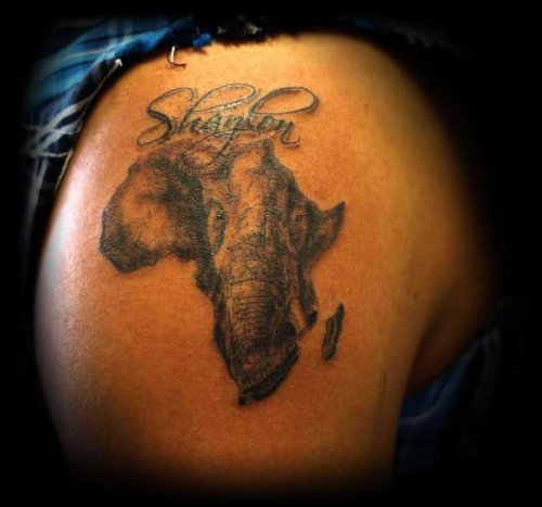 Amazing African Elephant Face Tattoo