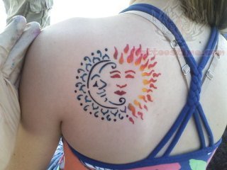 Sun And Moon Airbrush Temporary Tattoo