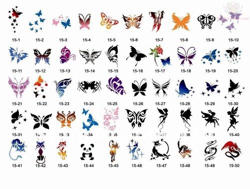 Butterflies Temporary Airbrush Tattoos Designs