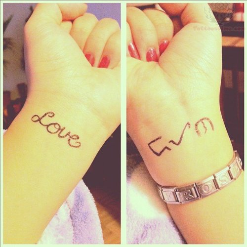 Love ALibata Tattoo On Wrist