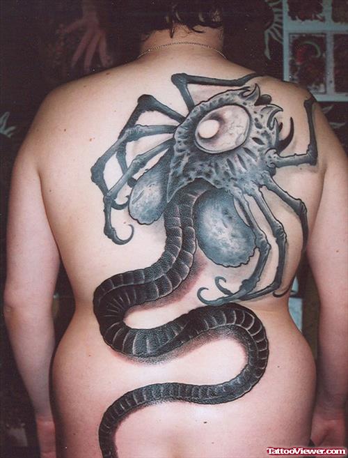 Alien Tattoo On Full Back