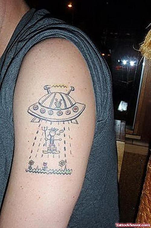 Flying Alien Tattoo Picture