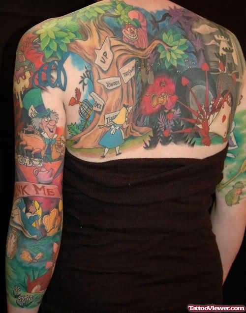 Amazing Alien Tattoo On Back