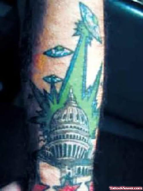 Alien's Attack Tattoo
